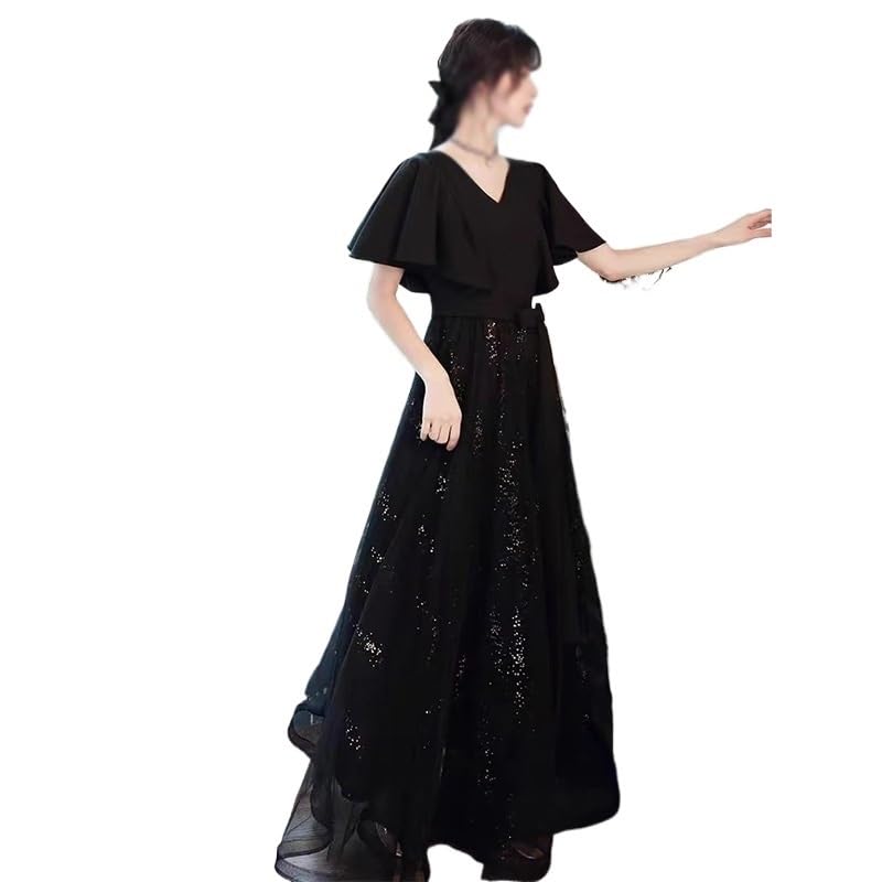PNAWLLCF Black High School Graduation Dress Ladies Bridesmaid Dress for Adults(Large) : Everything Else