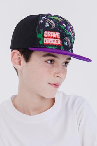 Monster Jam Grave Digger Adjustable One Size Snapback Baseball Cap Purple/Black OS Toddler3