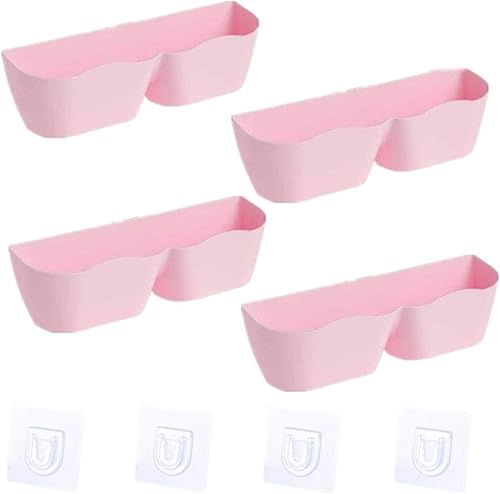 AVEO Zapatero de plástico adhesivo creativo para colgar en la pared de la puerta de los zapatos estante organizador de zapatos (color rosa, tamaño 4)