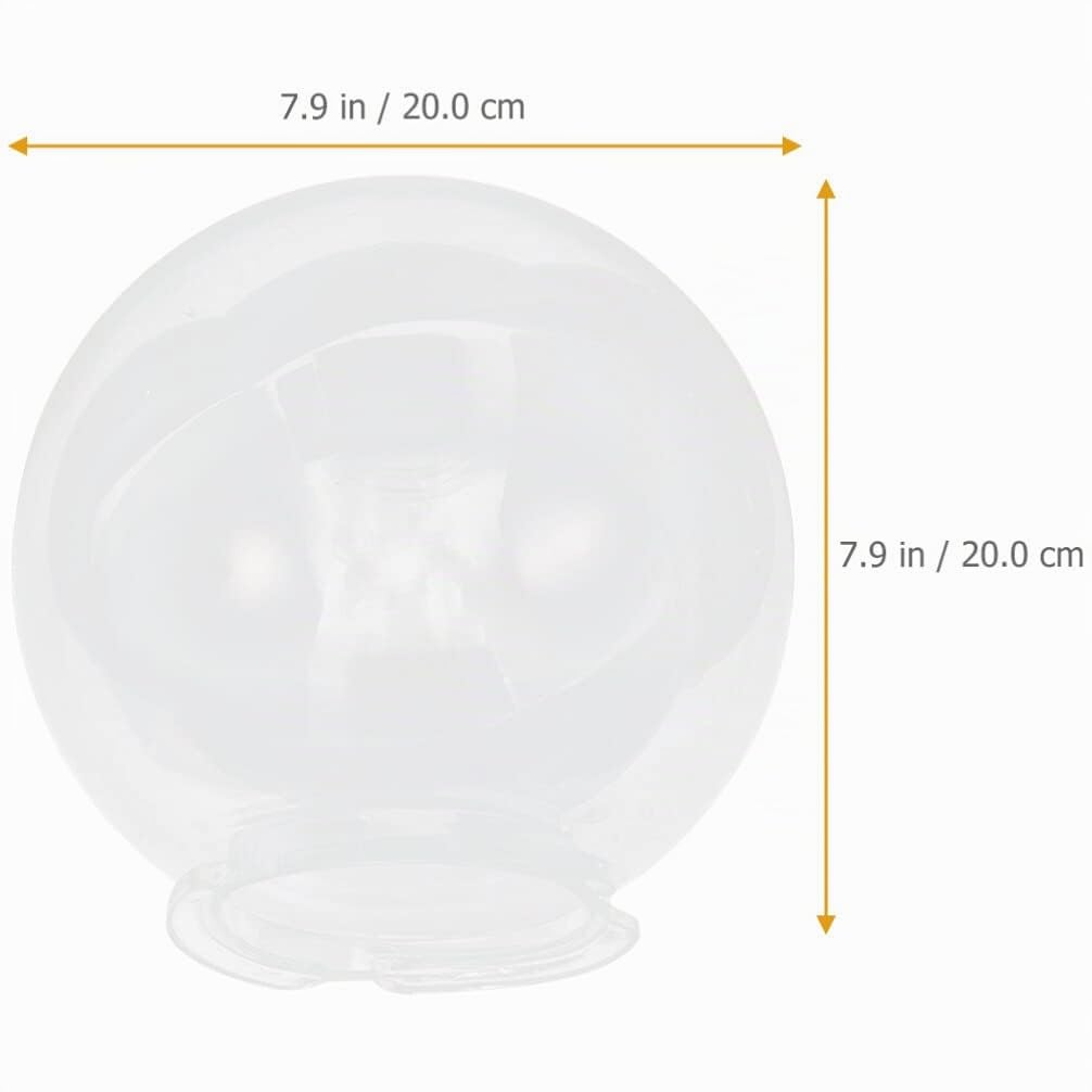 DOITOOL Lampione In Plastica Trasparente Con Globo Con Collo Montato Globo Luminoso Rotondo Palo Apparecchio Esterno Per Luce Giardino Esterna 20 Cm