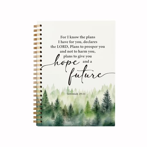 ZFQ Diario de Jeremías de la Biblia 29:11 para mujer, cuadernos inspiradores de la Biblia en espiral para tomar notas, regalos cristianos, cuaderno espiral de tapa dura de 5.5 x 8.3 pulgadas