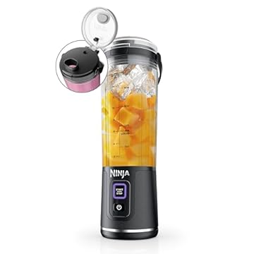 Ninja Liquidificador portátil Blast, sem fio, recipiente de 510 g, liquidificador pessoal para shakes e vitaminas, sem BPA, tampa à prova de vazamento e bico de gole, recarregável com USB-C, peças