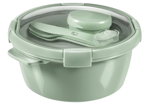 CURVER Boîte de Conservation, Lunch Box Ronde 1.6L avec Couverts-Recycle (Smart ECO Line) 249948