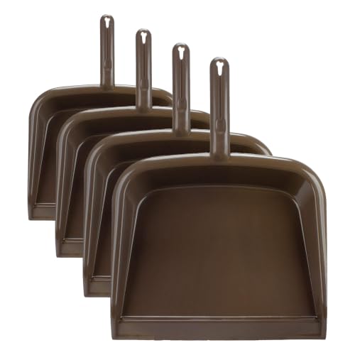 Image of SPARTA Handheld Dustpan with Handle, Cleaning Essentials for Home and Commercial Use, 10 inch, Brown (Pack of 4)