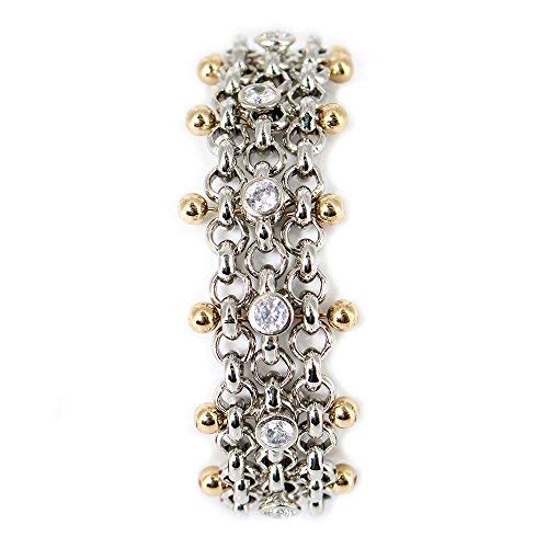 Liquid Metal by Sergio Gutierrez Chrome and Gold Bracelet BX1Z–N SG SG Pouch Included3