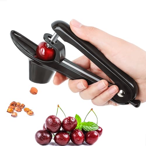 EWPJDK Cherry Pitter Tool Pit Remover Heavy-Duty Stainless Steel Olive Pitter Tool for Making Cherry Jam (Black)