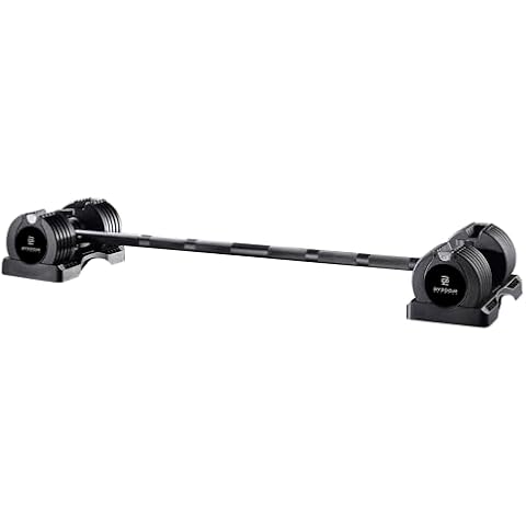 BYZOOM FITNESS 25lb Adjustable Dumbbells & Easy Bar Barbell Set Cover