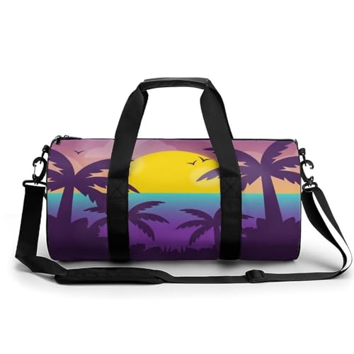 Sac de voyage coucher de soleil tropical grand format pour week-end et camping sauvage
