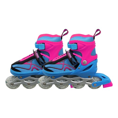 ENDLESS EL1027 Inline Adjustable Skate | Color: Pink-Blue | Size: Large (US6-US11) | for Unisex 12 Years & Above | Aluminium Chassis & 70mm PU Wheels | All Wheels Flash- ABEC 7 Bearing