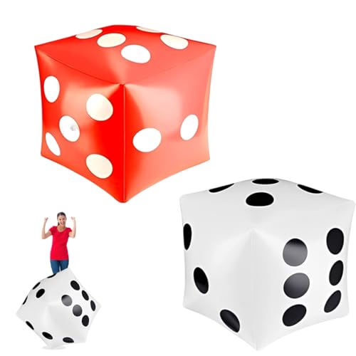 KEMUZ Dados gigantes insufláveis, 2 peças de cubos insufláveis para festas, jogos de piscina e reuniões familiares, brinquedos divertidos para adultos e crianças, presentes originais para aniversários