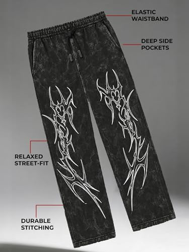 Image of fanideaz Mens Cotton Baggy Trackpant for Men | Streetwear Loose Fit Track Pants for Men | Comfortable Breathable Cotton Casual Wear Lower for man Stylish