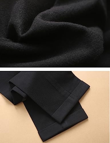 Snoly Men's Winter Retro Woolen Gurkha Pant Straight Flat Front Chino High Waist Tapered Leg Rolled Pants,Two Styles4