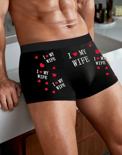 Sexy Code 1701 3-Pack Men's Boxer Briefs Funny I Love My Wife Underwear Soft & Stretchy Novelty Boxer Shorts for Men3