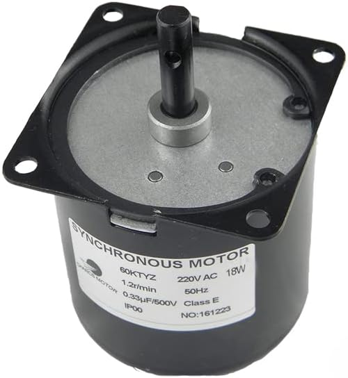 60KTYZ Synchronous Gear Box Motor AC 220V 1.2r/min CW/CCW High Torque Gearbox Electric Motor Contaolable DirectionI 18W for Double Power Switch and Electric