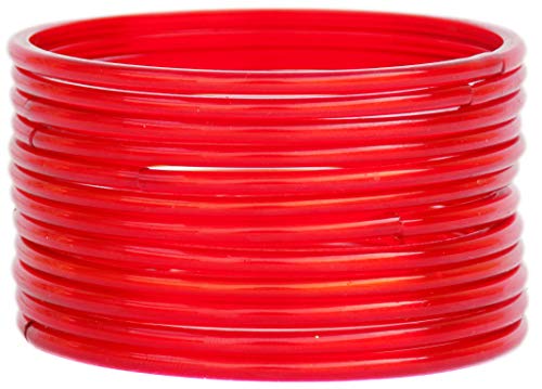 Jd'z Collection Indian Glass Bangle Set For Girls & Women Traditional Bollywood Fashion Jewelry Glass Bangles For Dailywear,Ethnic Wear Indian Bangles Set Of 12 Red 2.4 (Red, Size-2.4 Inner Dia- 2.25 Inches) #TOP5