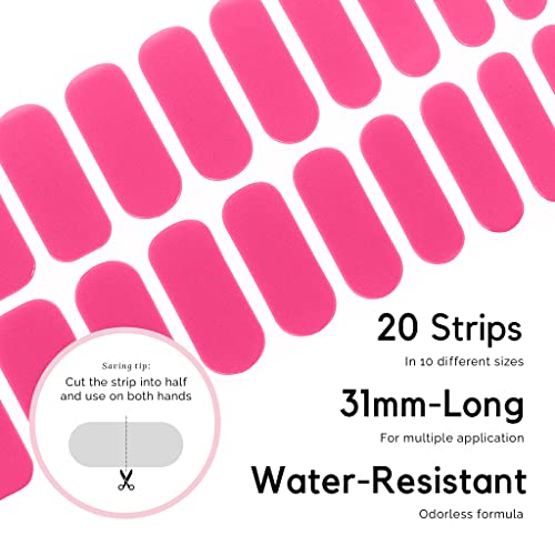 Nailog Pellicola Per Unghie In Gel Semi-Indurita, 20 Pcs Adesivi E Decalcomanie Per Unghie, Nail Art Stickers Adesivo Smalto Per Unghie Manicure Per Donne Ragazze, Pink Bomb - 4