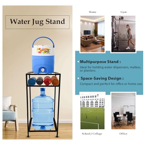 Image of A to Z Hub Laksh CASA-Stylish and Useful 3 Tier Water Dispenser Can and Water Bottle Stand,Matka Pot Stand,Bislery Bottle Holder rack for Kitchen /Office /Hotel /School /Shop (3 Self)