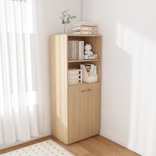 Image of Natural Foldable Office Desk, Fold Out Convertible Hidden Murphy Computer Desk with Storage Shelves, Multi-Function Folding Writing Table for for Small Spaces, Home Office