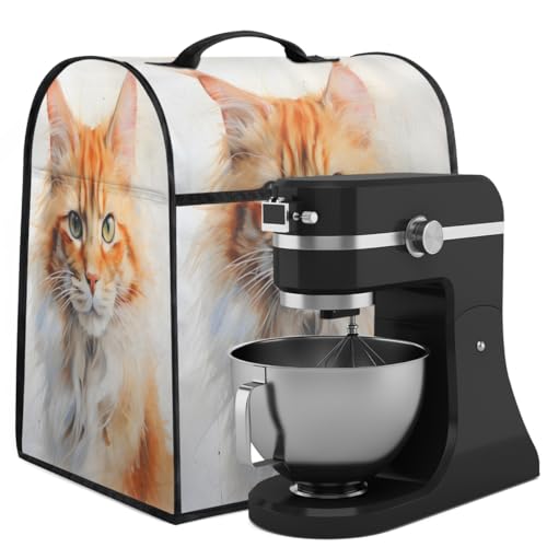 Coffee Maker Cover Cute Cat Portrait Kitchen Appliance Covers Small Appliance Covers Blender Cover Juicer Cover Dust Covers for Kitchen Appliances with Top Handle and Pockets,Washable,C451