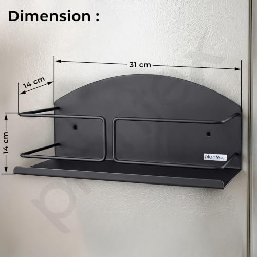 Image of Plantex Fridge Magnet Storage Rack /GI Steel Magnetic Shelf for Fridge /Refrigerator Side Storage Rack for Kitchen Essentials /Spice Rack - Pack od 1 (Black)