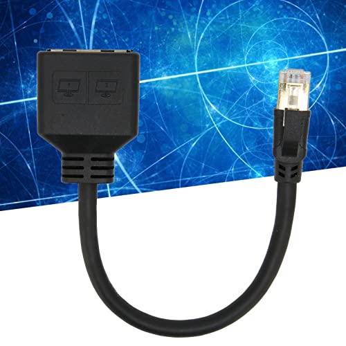 Ethernet Cable Splitter Network Adapter, RJ45 Ethernet Adapter Cable Extension 1 to 2 Port Excellent Connection Transmission Splitter Adapter for Home Office