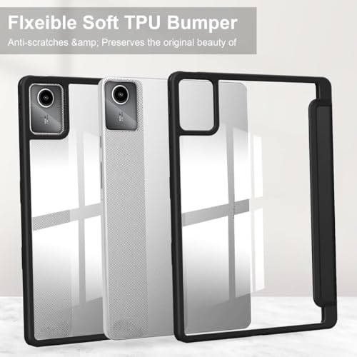 Image of ProElite Cover for Motorola Pad 60 Neo 11 inch 2025, Smart Flip Case Cover for Motorola Pad 60 Neo 11 inch 2025 with Pen Holder, Marble Pink [Transparent Back]