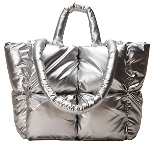 Image of Puffer Shoulder Bag for Women Mini Down Satchel Hobo Bag Quilted Tote Bag Chic Purses 2024