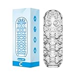 Qiyasex Kristall Masturbator Cup Transparent, Sex Spielzeug FüR Die MäNner,Masturbator Pocket Pussy Erotisches Sexspielzeug FüR MäNner Solo,Mit 3d Vagina Liebestunnel,Manueller Masturbator(LN0630-C)