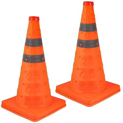 KICHOUSE 2pcs Road Cone Reflective Safety Cone Road Safety Cones Parking Cones Reflective Traffic Cone Traffic Safety Cone Parking Cone Orange Construction Cone Pp