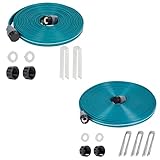 LINEX Sprinkler Soaker Hose 50 ft & 25 ft for Garden Lawn Watering with Hose Stakes