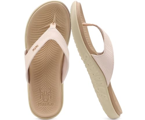 Image of KuaiLu Women's Orthotic Arch Support Flip Flops Yoga Mat Thong Sandals