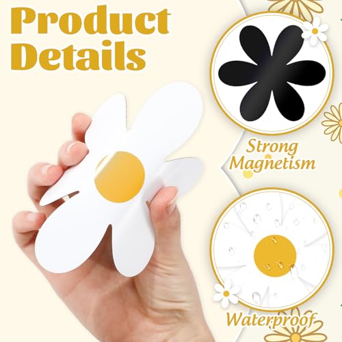 AnyDesign Imanes Decorativos de Flores Daisy 16 Pzs Blanco miniatura 3