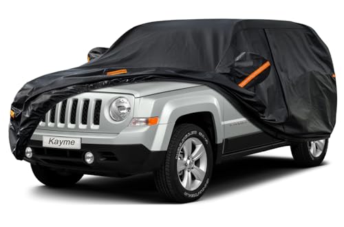 Image of Kayme 7 Layers SUV Car Cover Custom Fit for Jeep Patriot (2007-2017) Waterproof All Weather for Automobiles, Outdoor Full Cover Rain Sun UV Protection.