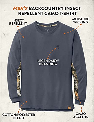 Image of Legendary Whitetails Men's Backcountry Long Sleeve Camo T-shirt - Casual Crewneck Pullover Regular Fit