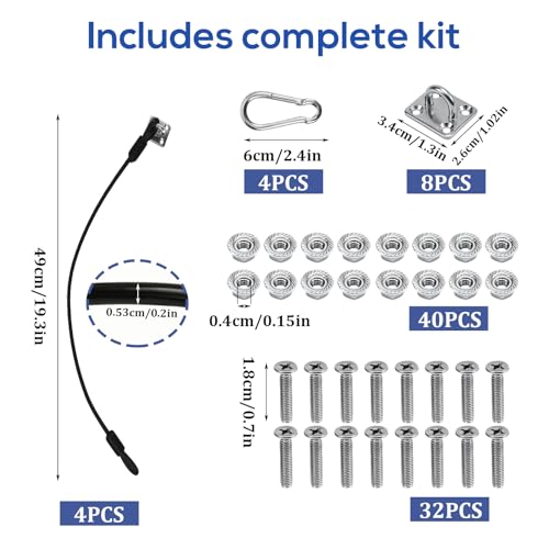 Image of PEUTIER 4 Pack Trash Can Lid Locks, Heavy Duty Nylon Coated Wire Rope Bear Proof Trash Can Lock Kit for Animal Stop from Rummaging Universal Garbage Can Latch Lock for Outdoor Garbage Cans