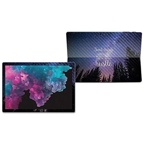 MightySkins Carbon Fiber Skin for Microsoft Surface Pro 6 - Hustle | Protective, Durable Textured Carbon Fiber Finish | Easy to Apply, Remove, and Change Styles | Made in The USA