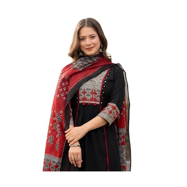 amayra womens pure cotton a line kurta set with palazzo pants dupattaethnic wearkurti suit set for women