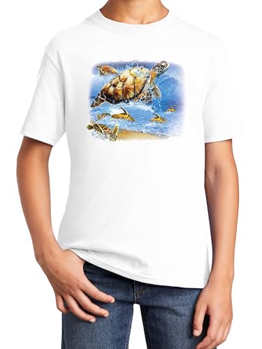 Boys Girls Turtles Into The Sea Solar Color Changing Shirt Sun Tee for Youth Size3