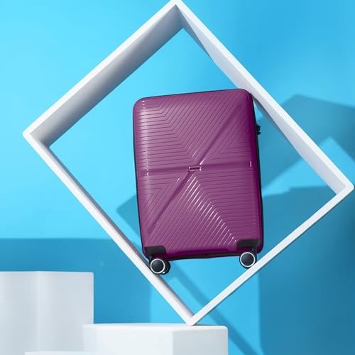 Image of Stony Brook by Nasher Miles Axis Hard-Sided Polypropylene Cabin Luggage Wine Purple 20 inch |55cm Trolley Bag