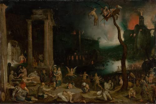 Impression Enée et la Sibylle aux Enfers Brueghel affiche 60x90cm