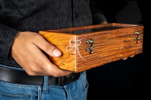 Image of Royal Craft Expertise 4 Slot Wooden Watch Organizer for Men - Luxury Watch Storage Case | Glass Top Watch Display Holder | Indian Rosewood Timepiece Box