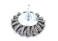 Bürstenscheibe – Typ Scheibe 75 mm, mit Nagel aus geflochtenem Stahl, ideal zum Schruppen und Veredeln auf Metalloberflächen. *