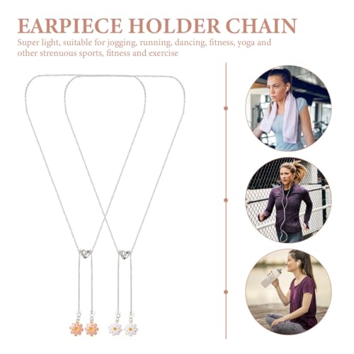 Image of Hemobllo Wireless Earphone Chain Anti-Lost Earpiece Holder Lightweight Necklace for and Earbuds Glasses Accessory 15In for Women