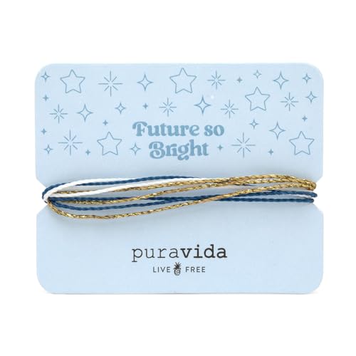 Pura Vida Bracelets Gift Future So Bright Card for Birthday, Graduates on Graduation Day Bracelet Stack