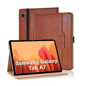 Vkooer Case for Samsung Galaxy Tab A7 10.4” Case 2022 2020(SM-T500/ T503/ T505/ T507/T509) PU Leather Folio Flip Cover Multi-Angle Viewing Smart Stand Cover with Pocket Auto Wake/Sleep - Brown