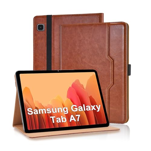 Vkooer Case for Samsung Galaxy Tab A7 10.4” Case 2022 2020(SM-T500/ T503/ T505/ T507/T509) PU Leather Folio Flip Cover Multi-Angle Viewing Smart Stand Cover with Pocket Auto Wake/Sleep - Brown