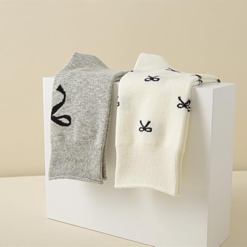 Image of Kelabia 6 Pair Cute Cotton Socks Kawaii Bear Ankle Preppy Ruffle Socks for Women Japanese Fall Vintage Crew Socks