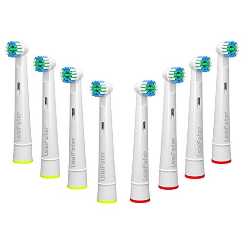 Têtes de brosse de rechange compatibles avec les têtes de brosse à dents électriques Oral B, Sensitive Gum Care - Garantit un sourire magnifique et brillant. Jaune + rouge. 8 Pcs Cover