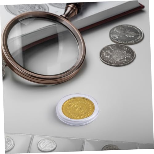 Caja transparente para monedas de 100 piezas estuche redondo de almacenamiento compacto 7