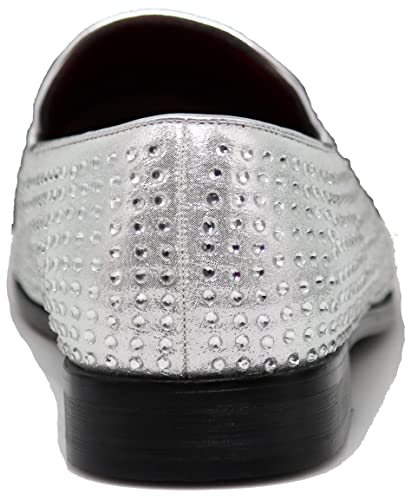 Image of SPK26 Men's Vintage Velvet Rhinestone Designer Dress Loafers Slip On Shoes Classic Tuxedo Dress Shoes
